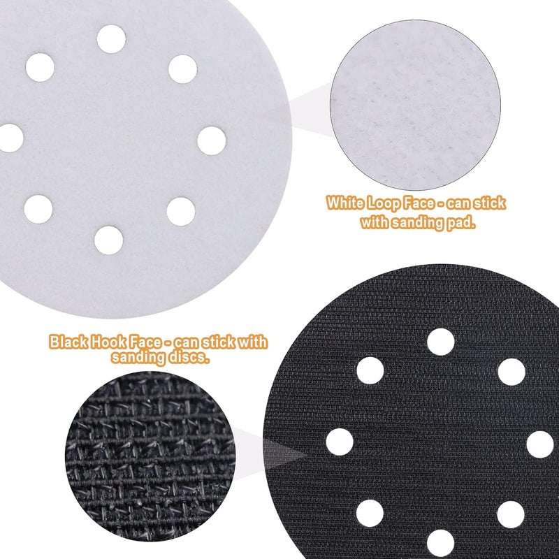 SIJDIEE 6 Pack Interface Pads, 5 Inch 8 Holes Hook and Loop Soft Foam Sanding Interface Pads, Sponge Cushion Backing Pad for Orbital Sander Automotive Woodworking Polishing - Image 4